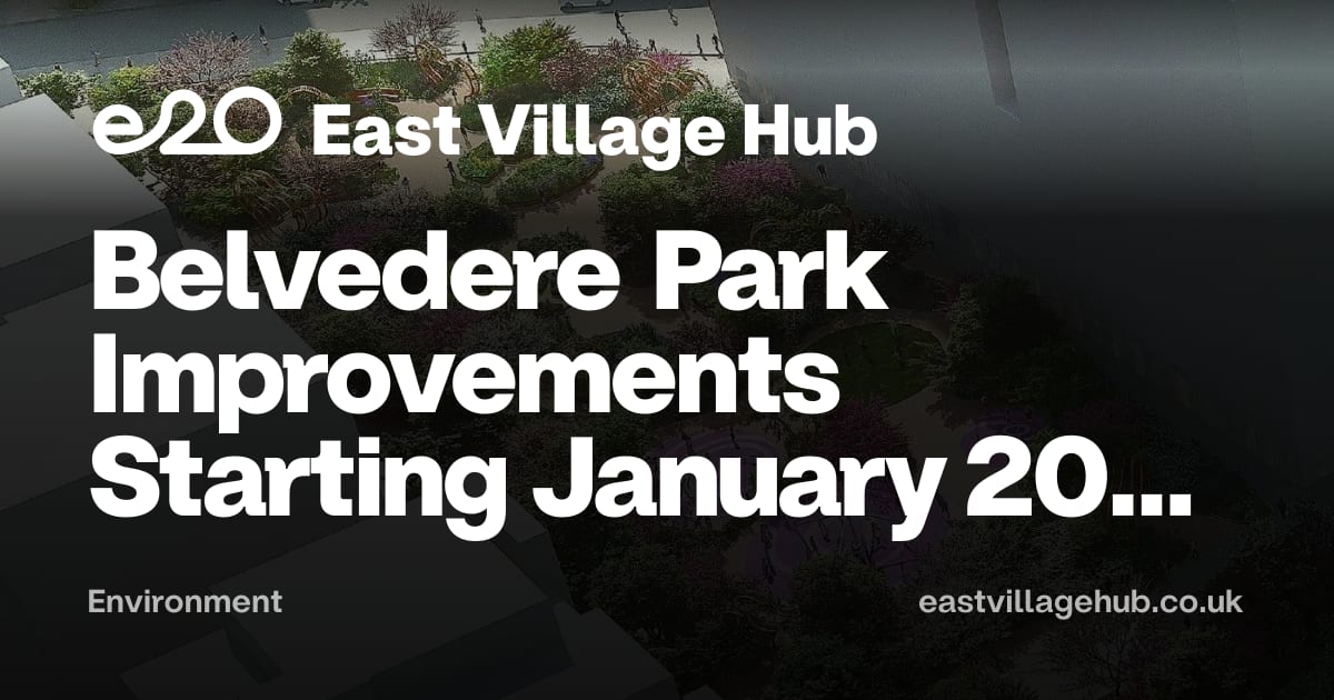 Environment: Belvedere Park Improvements Starting January 2026