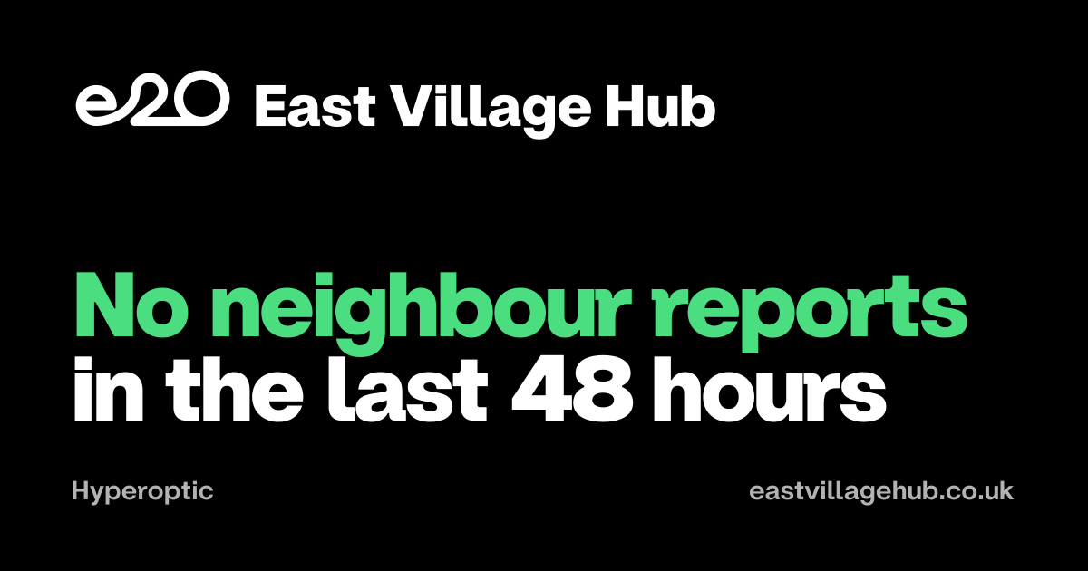 Hyperoptic: No neighbour reports in the last 48 hours