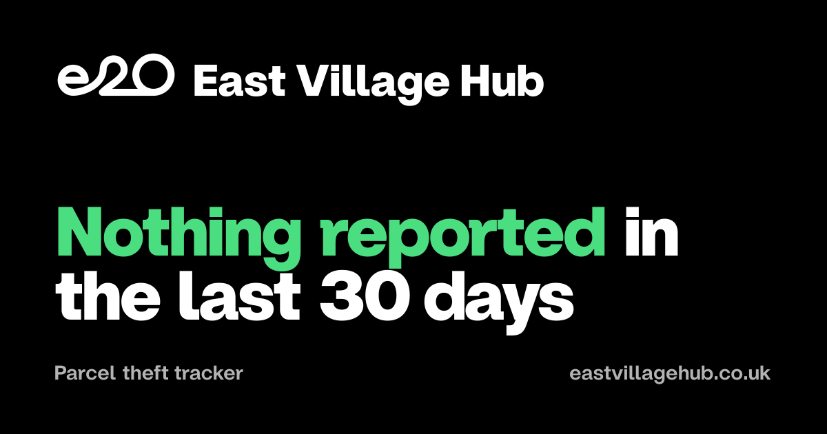 Parcel theft tracker: Nothing reported in the last 30 days