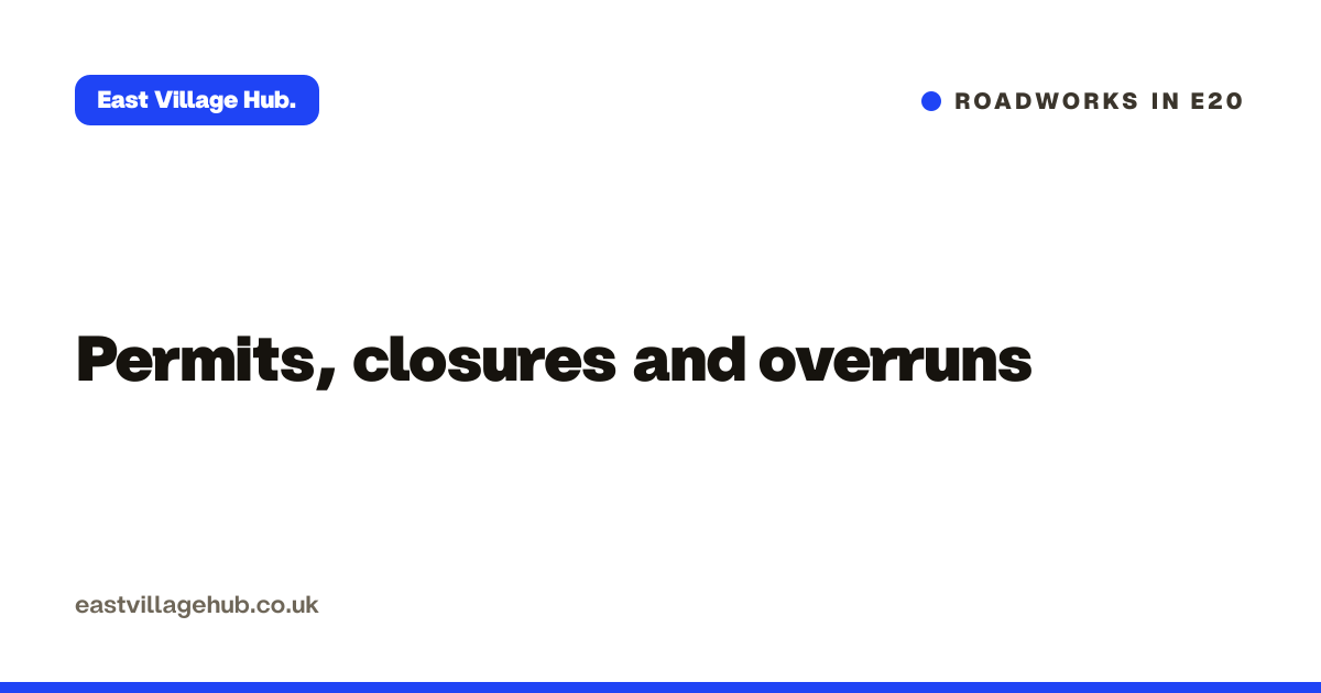 Roadworks in E20: Permits, closures and overruns